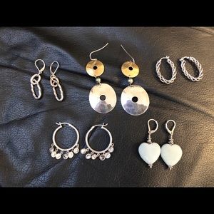 Lot of 10 Sterling Silver .925 Designer Earrings